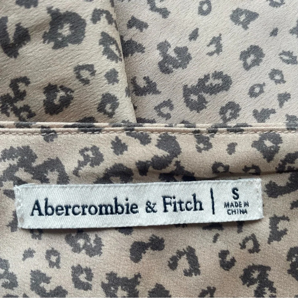 Abercrombie & Fitch Cream Cheetah Print Square Neck Slip Dress 22444 - Picture 8 of 11